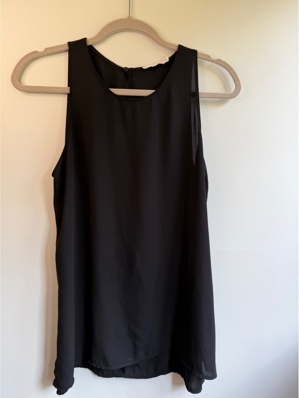 Lush Black Sleeveless Polyester Blouse, Size Small